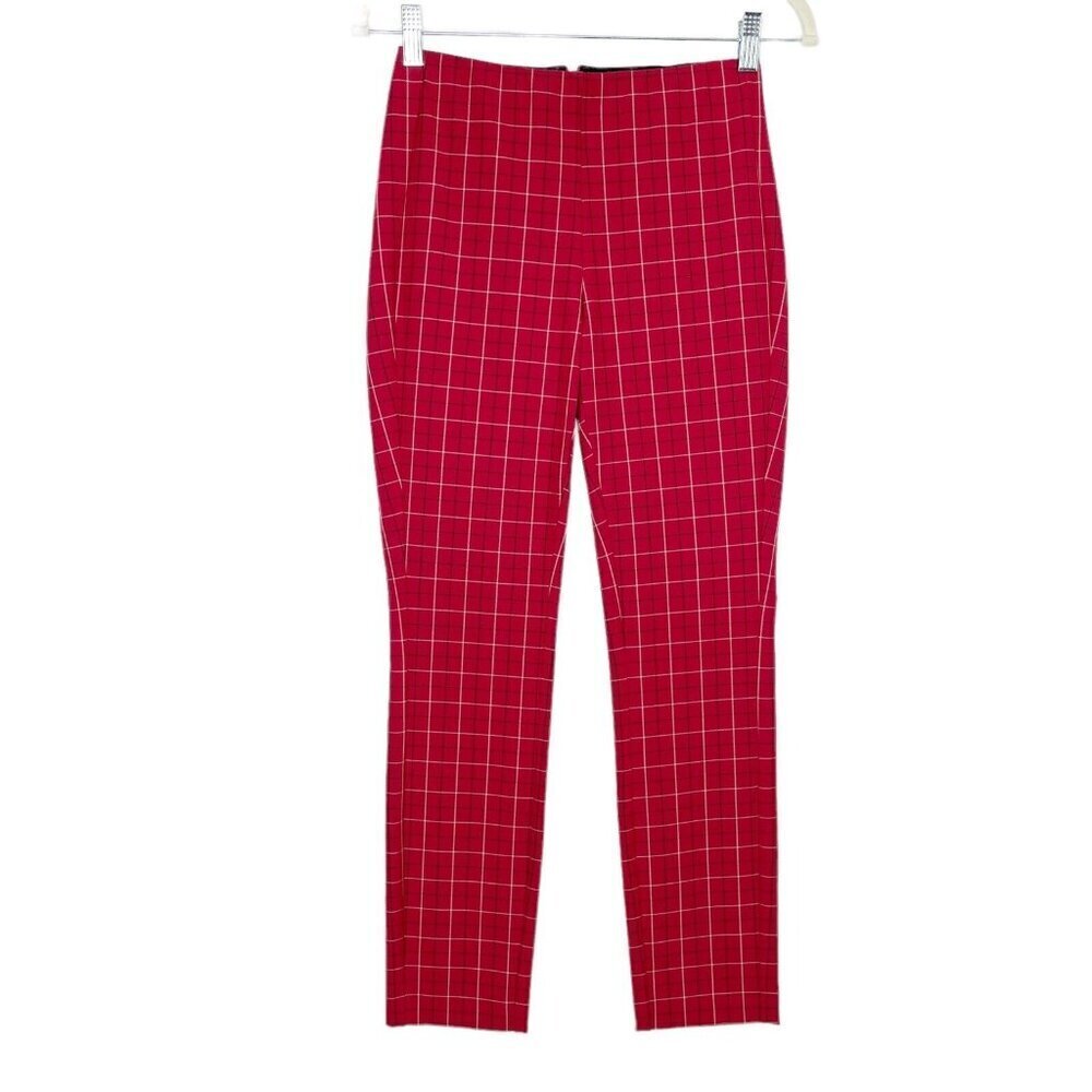 Rag and Bone Red Plaid Pants Womens Size 0 Skinny Ankle